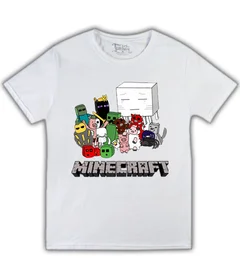 Прикольные футболки: Minecraft лого на белой